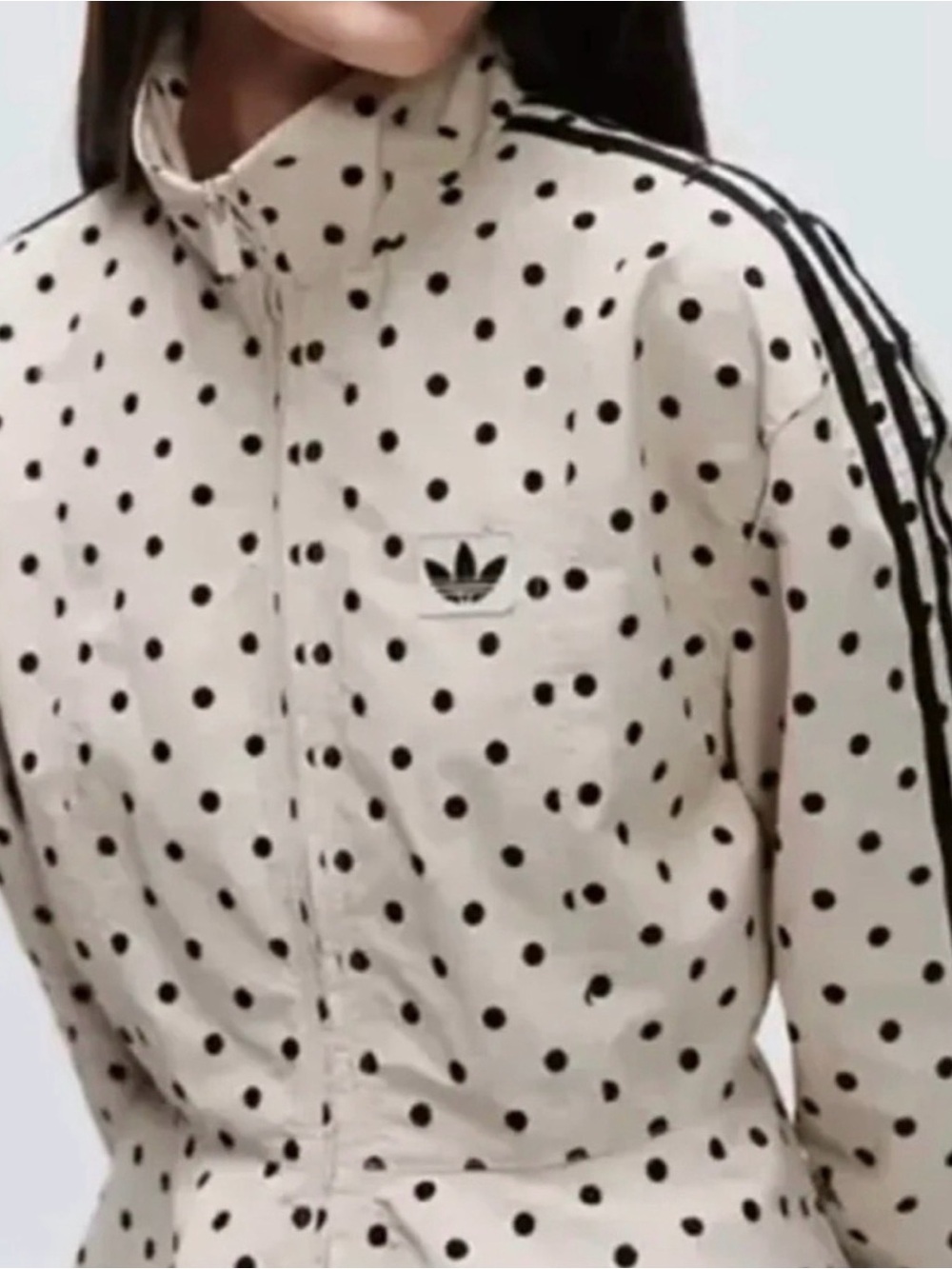 Adidas x Asos limited edition Beige w/ Black Polka Dot jacket - new no tags - Picture 4 of 7